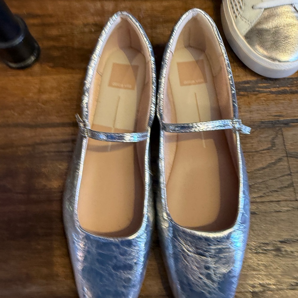 Dolce Vita Reyes Ballet Flat Silver Mary Jane Flats